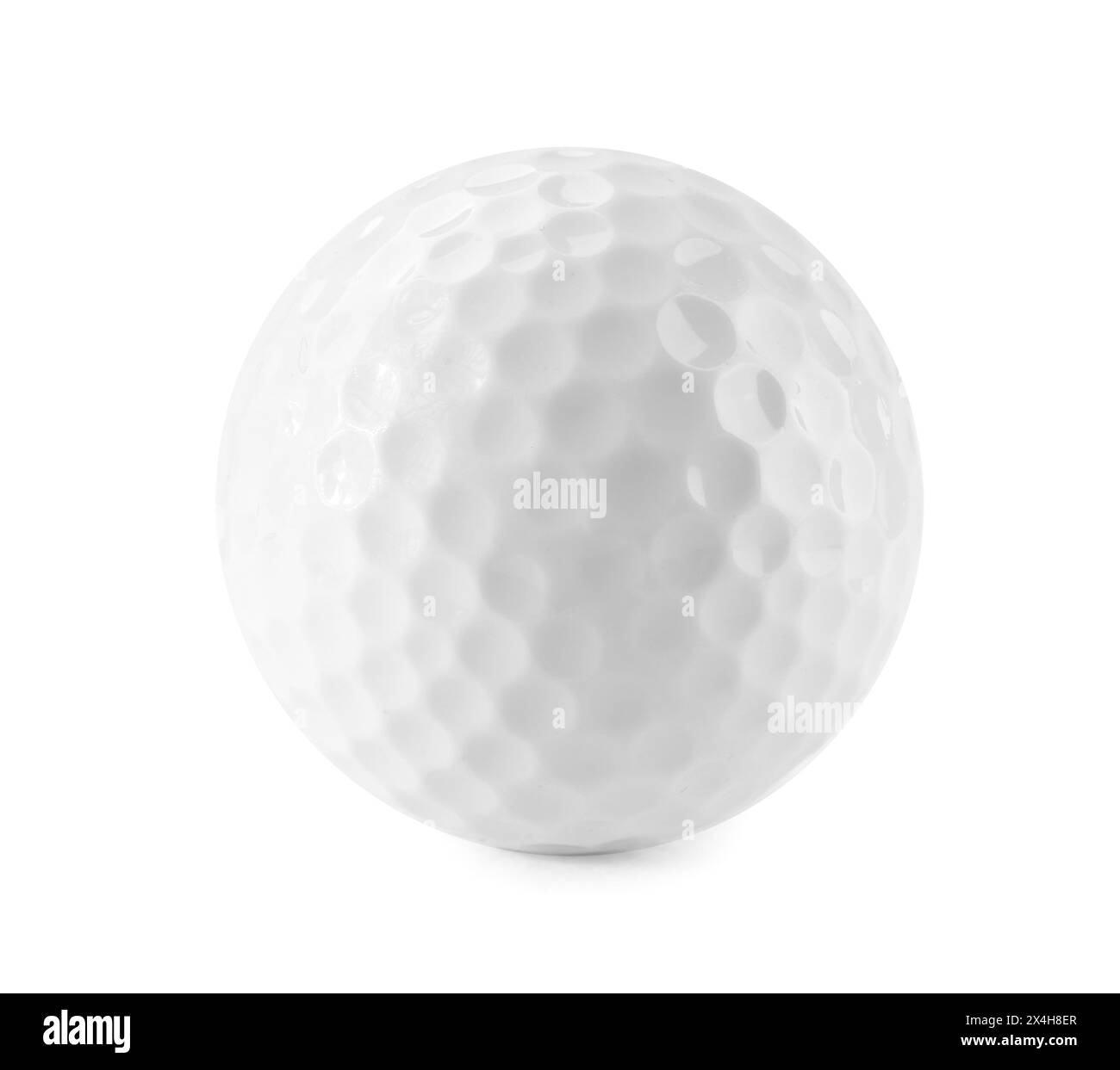 Una pallina da golf isolata su bianco. Attrezzature sportive Foto Stock