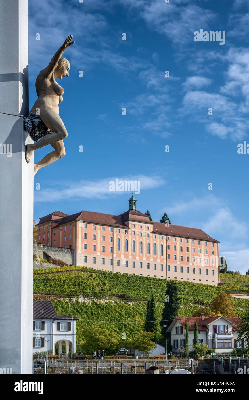 Magische Säule des Peter Lenk, Meersburg, Germania Foto Stock