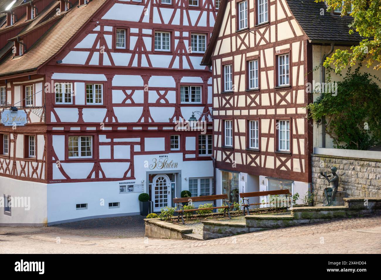 Edificio in legno, Meersburg, Germania Foto Stock