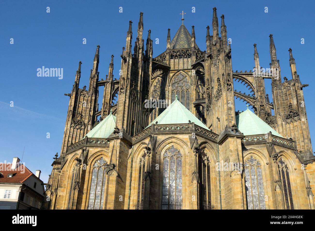 Praga Cattedrale di San Vito Flying Buttress Foto Stock