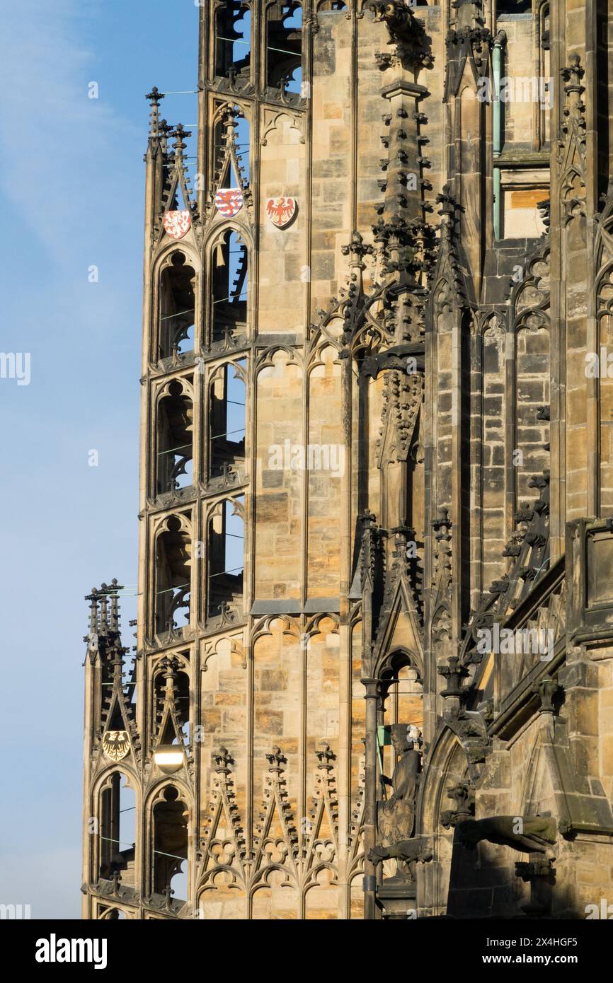 Praga Cattedrale di San Vito Flying Buttress Foto Stock