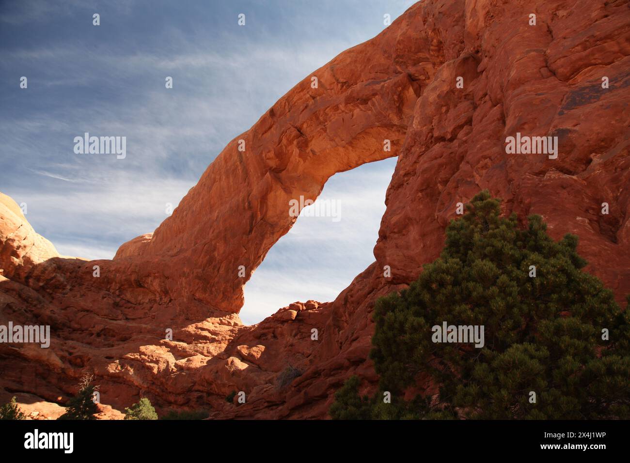 South Window vista dal Windows Trail nell'Arches National Park, Utah Foto Stock