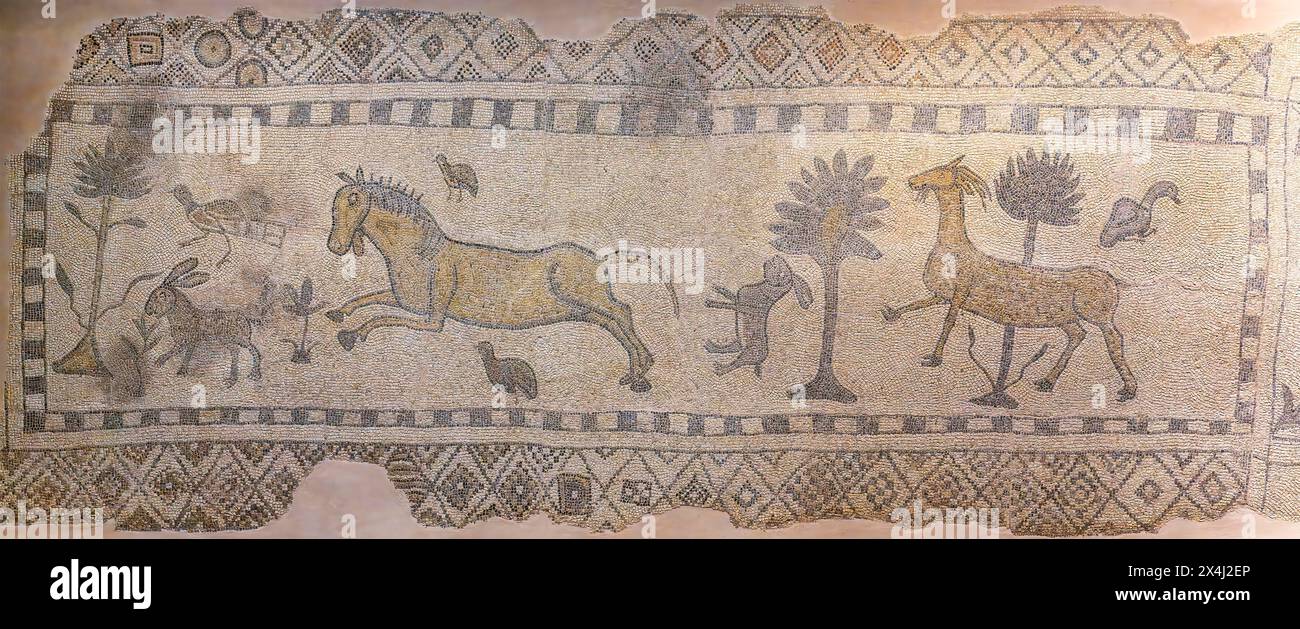 Mosaico di Saridere, Museo del mosaico di Zeugma, Gaziantep, Turchia Foto Stock