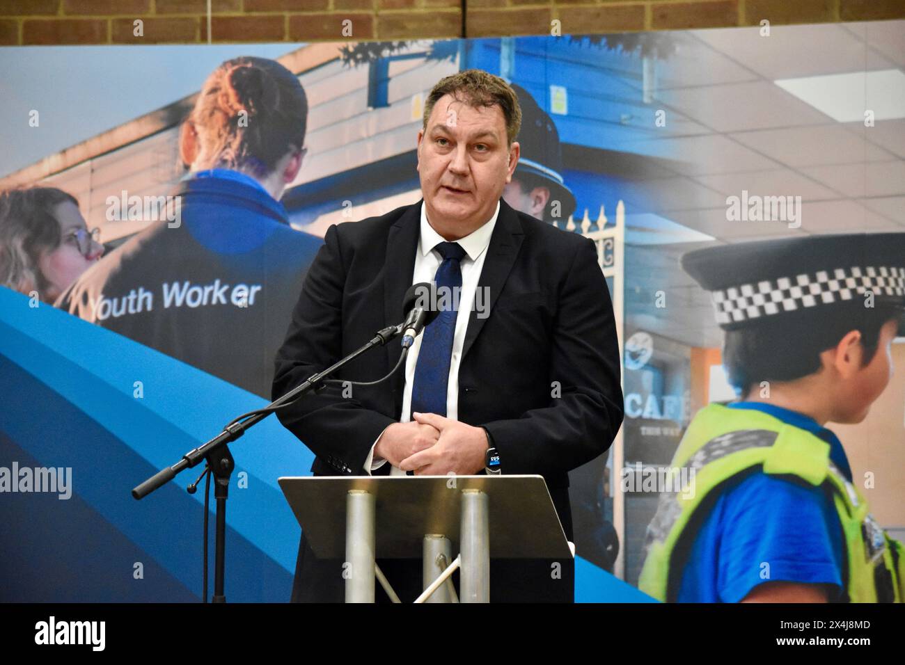 Stockton-on-Tees, Regno Unito. 3 maggio 2024. Steve Turner (nella foto), il candidato del Partito Conservatore che è stato eletto PCC nel maggio 2021 è stato sostituito dal laburista Matt Storey alle elezioni del 2024 per Cleveland Police and Crime Commissioner. Crediti: James Hind/Alamy Live News Foto Stock