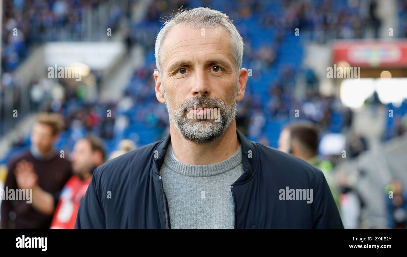 GER, Germania. 3 maggio 2024. Calcio, First League, 1. Bandesliga, TSG Hoffenheim - RB Leipzig, 03.05.2024, GER, Sinsheim, PreZero Arena f.l. Trainer Marco Rose (RB Leipzig). Credito: HMB Media/Alamy Live News Foto Stock