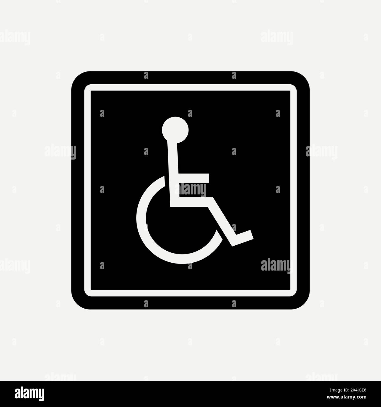 segnale stradale di colore nero per disabili umani Illustrazione Vettoriale