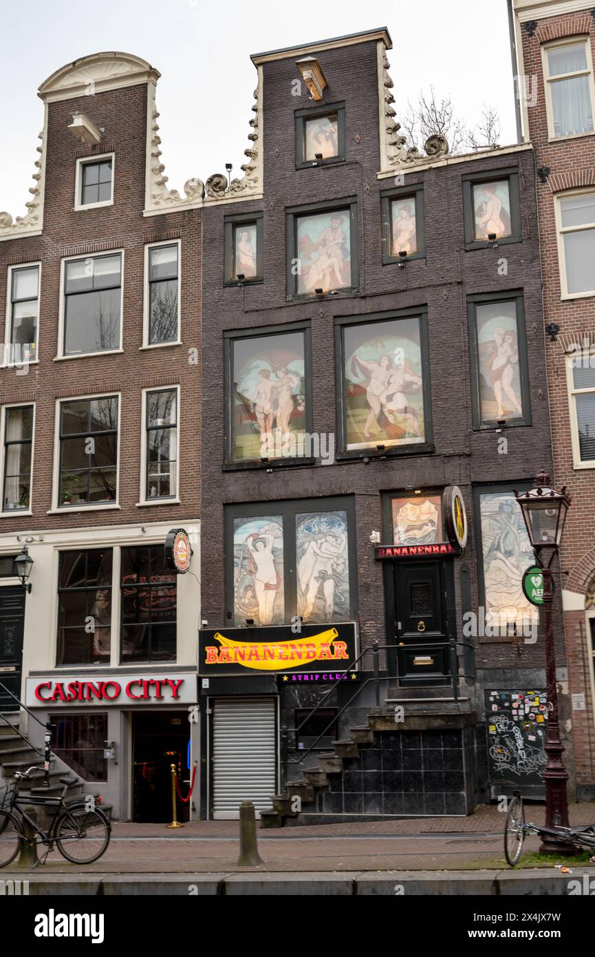Quartiere a luci rosse di Amsterdam, Paesi Bassi Foto Stock
