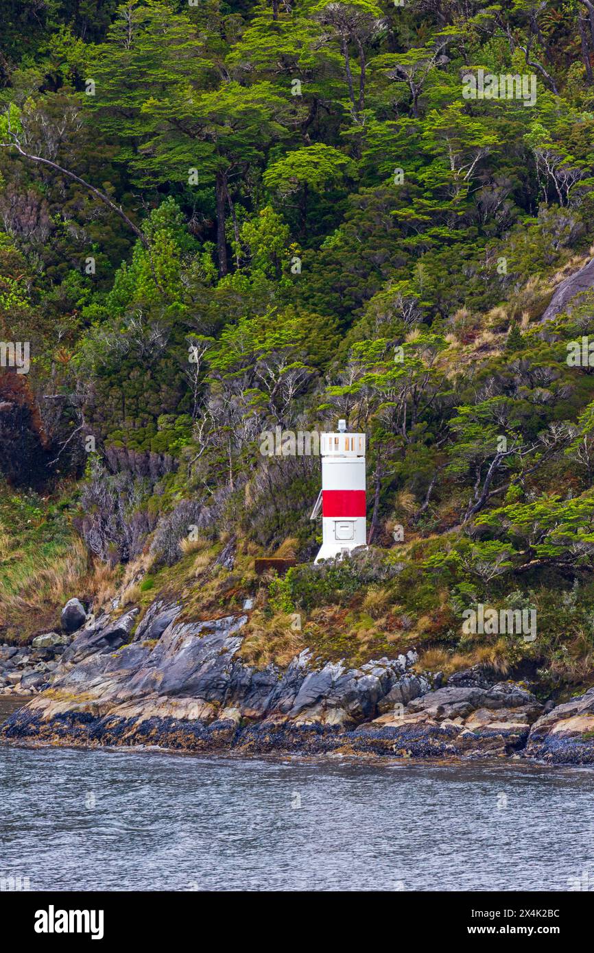 Faro, passaggio interno, fiordi cileni, Cile, Sud America Foto Stock
