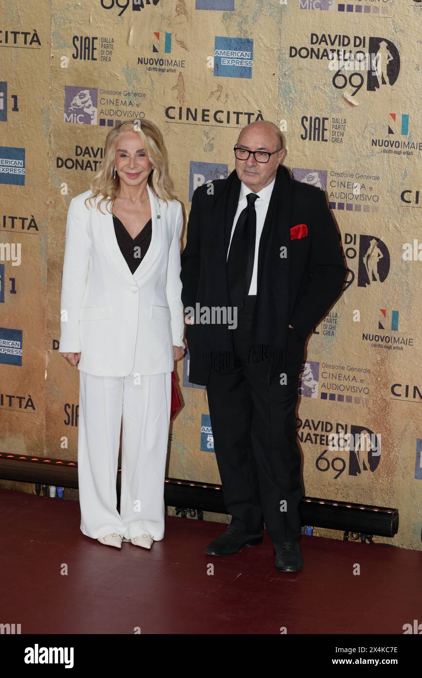 Roma, Italia - 3 maggio 2024: Claudia Conte partecipa al Red carpet della cerimonia di premiazione del David di Donatello 2024 a Roma, Italia, presso gli studi Cinecittà. (Foto di Gennaro Leonardi/Alamy Live News) Foto Stock