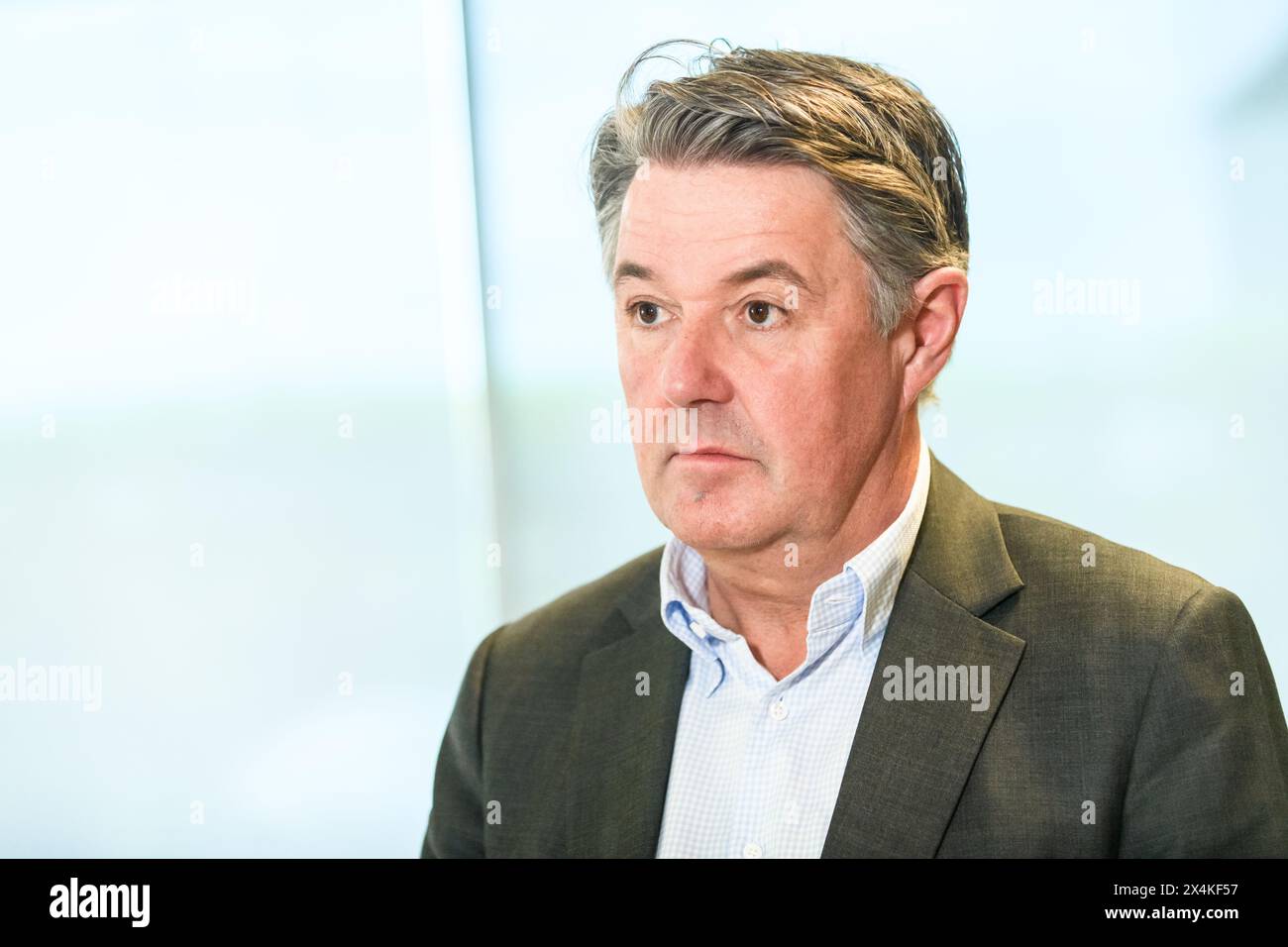 RIGA, LETTONIA. 30 aprile 2024. Geir Karlsen, CEO di Norwegian. La compagnia aerea norvegese apre la sua base presso l'aeroporto internazionale di riga (RIX). Foto Stock