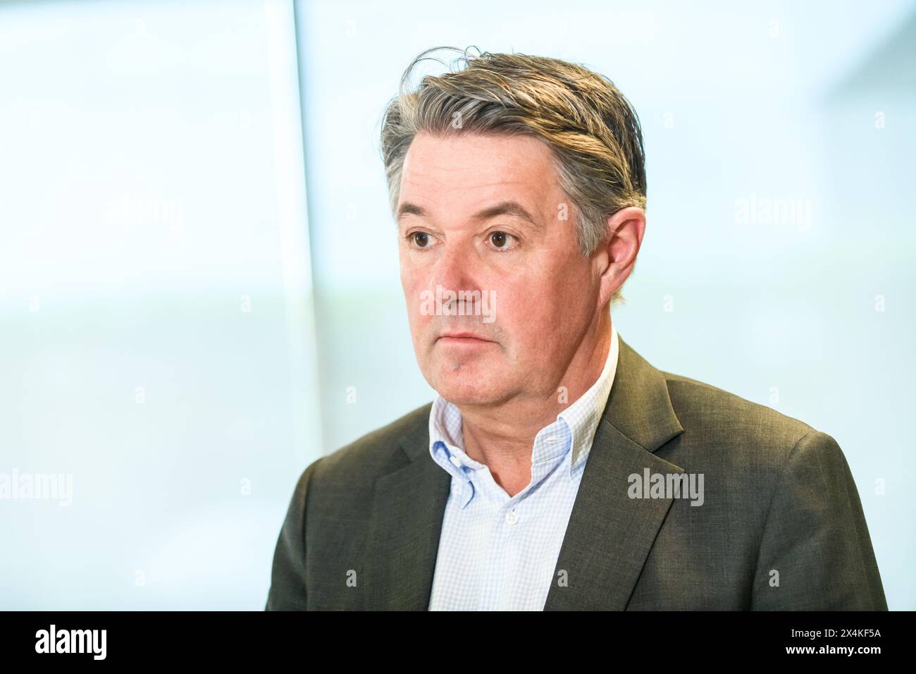 RIGA, LETTONIA. 30 aprile 2024. Geir Karlsen, CEO di Norwegian. La compagnia aerea norvegese apre la sua base presso l'aeroporto internazionale di riga (RIX). Foto Stock