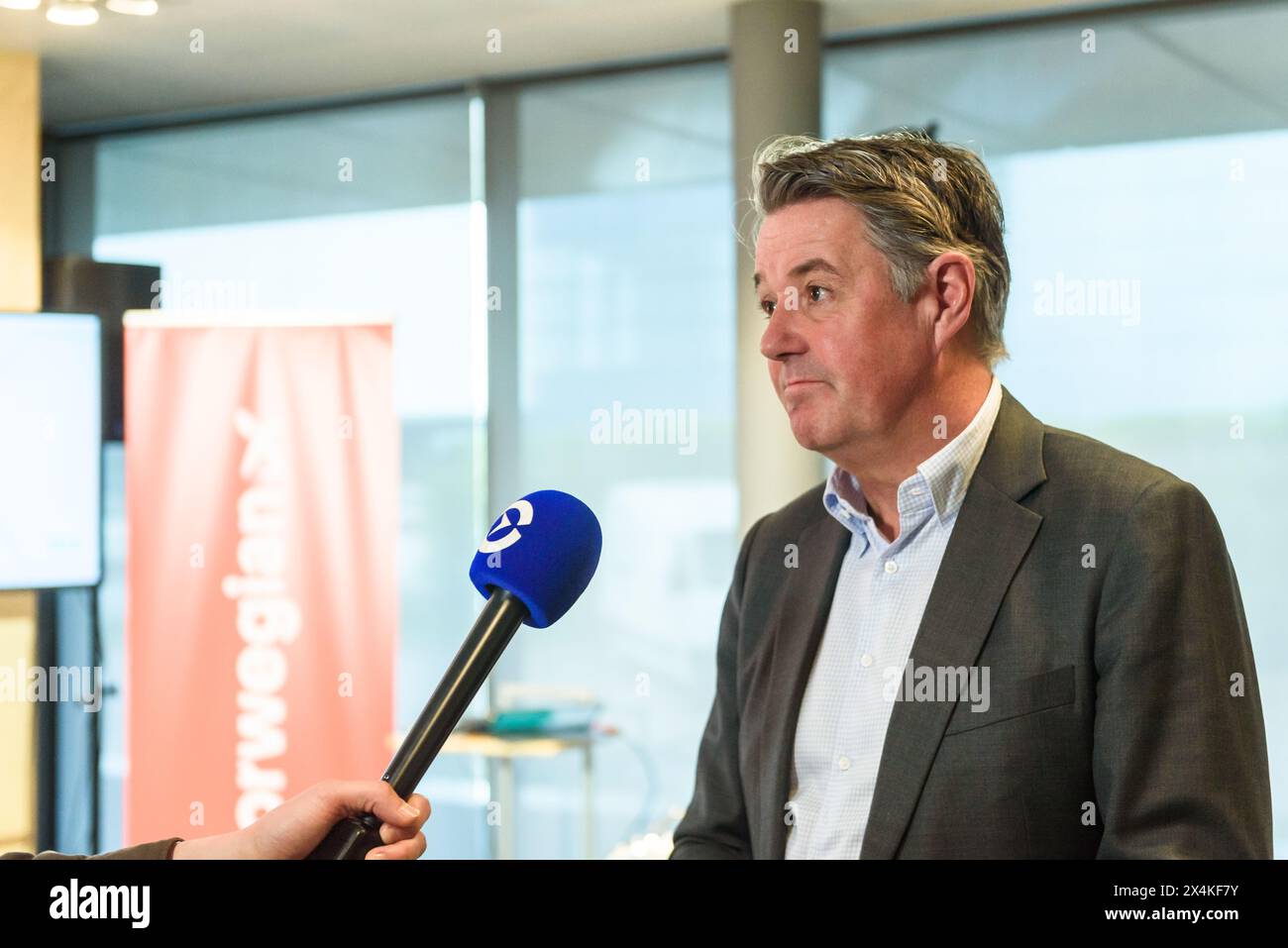 RIGA, LETTONIA. 30 aprile 2024. Geir Karlsen, CEO di Norwegian. La compagnia aerea norvegese apre la sua base presso l'aeroporto internazionale di riga (RIX). Foto Stock