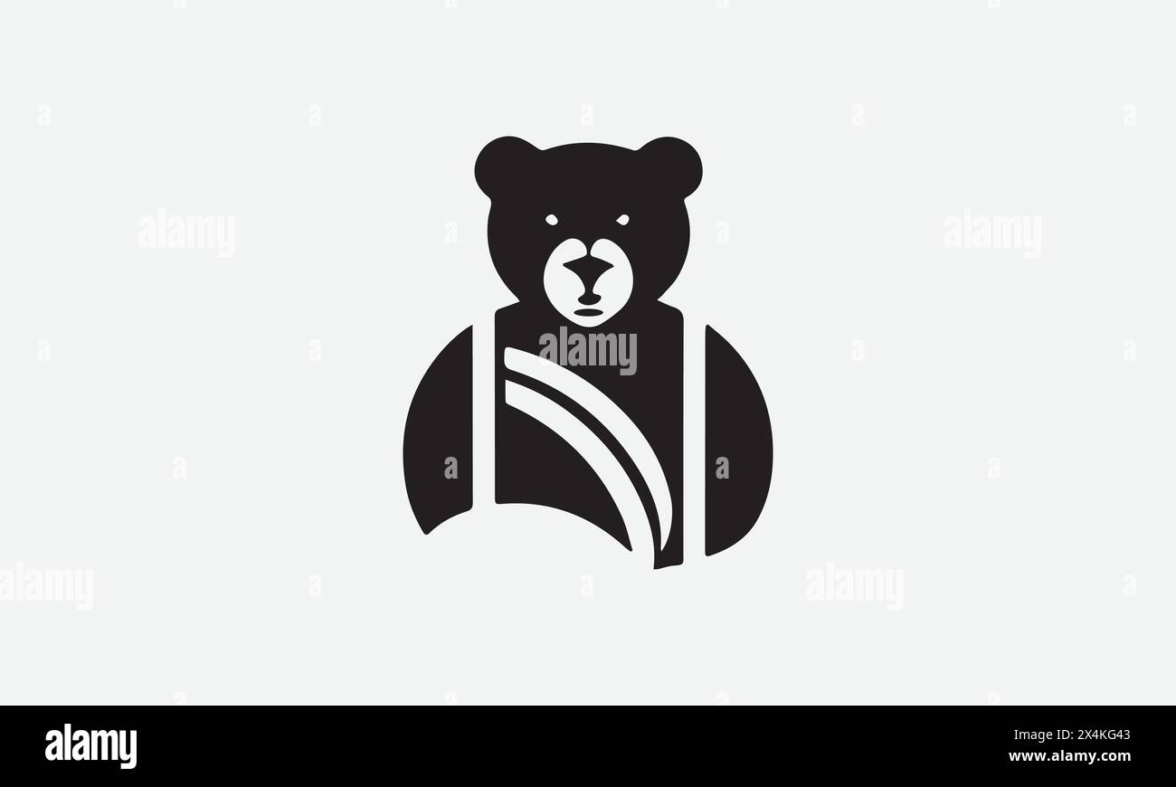 Crea un'icona di orso nero semplice ed elegante EPS 10 e JPG Illustrazione Vettoriale