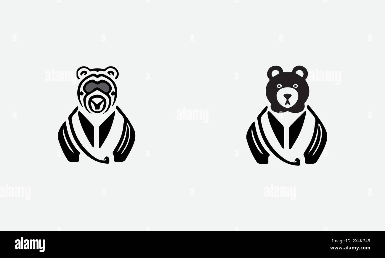 Crea un elegante logo Bear EPS 10 e JPG Illustrazione Vettoriale