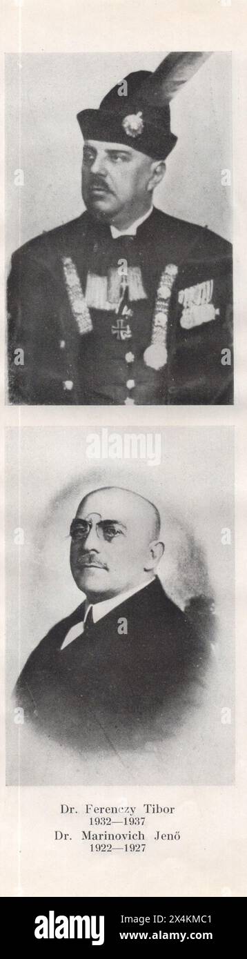 Borbély Zoltán/ Dr. Kapy Rezső.: A 60 éves magyar rendőrség 1881-1941. / La polizia ungherese di 60 anni 1881-1941 . Anniversario della polizia ungherese almanach. Archivio fotografico della polizia ungherese / Dr. Ferenczy Tibor 1932- 1937 / Dr. Marinovich Jenő 1922-1927 Foto Stock