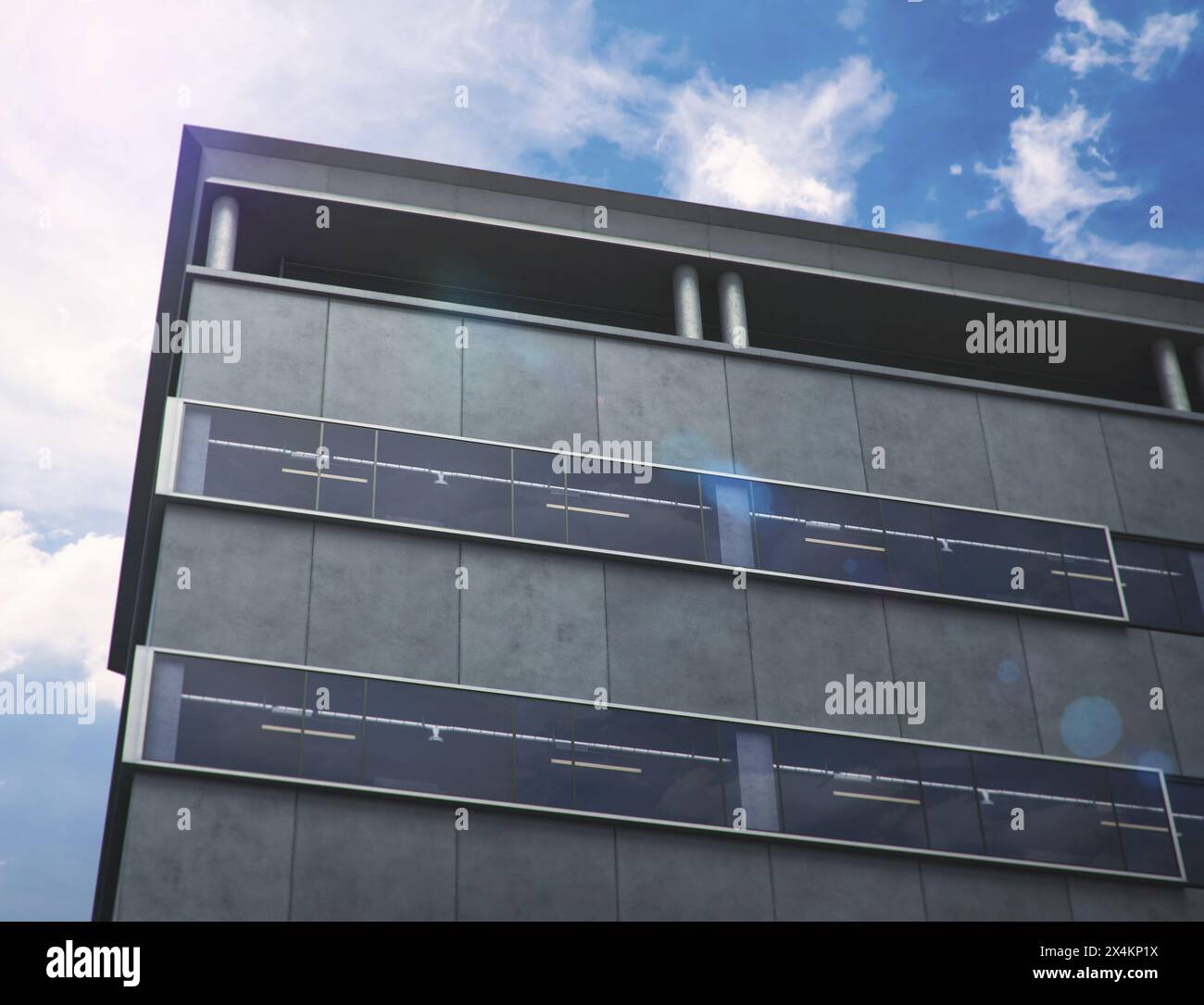 Poster per esterni con logo. Rendering 3D. Foto Stock