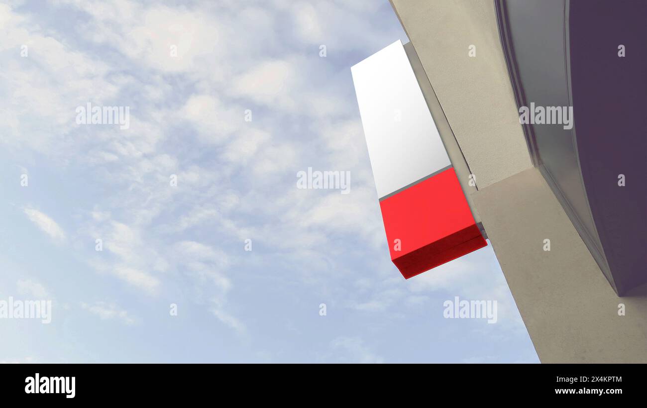 Logo Outdoor Sign Mockup for. Rendering 3D. Foto Stock