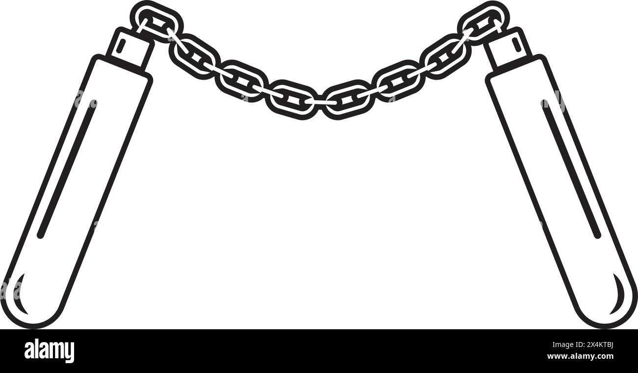 Icona nunchaku illustrazione vettoriale disegno del simbolo Illustrazione Vettoriale
