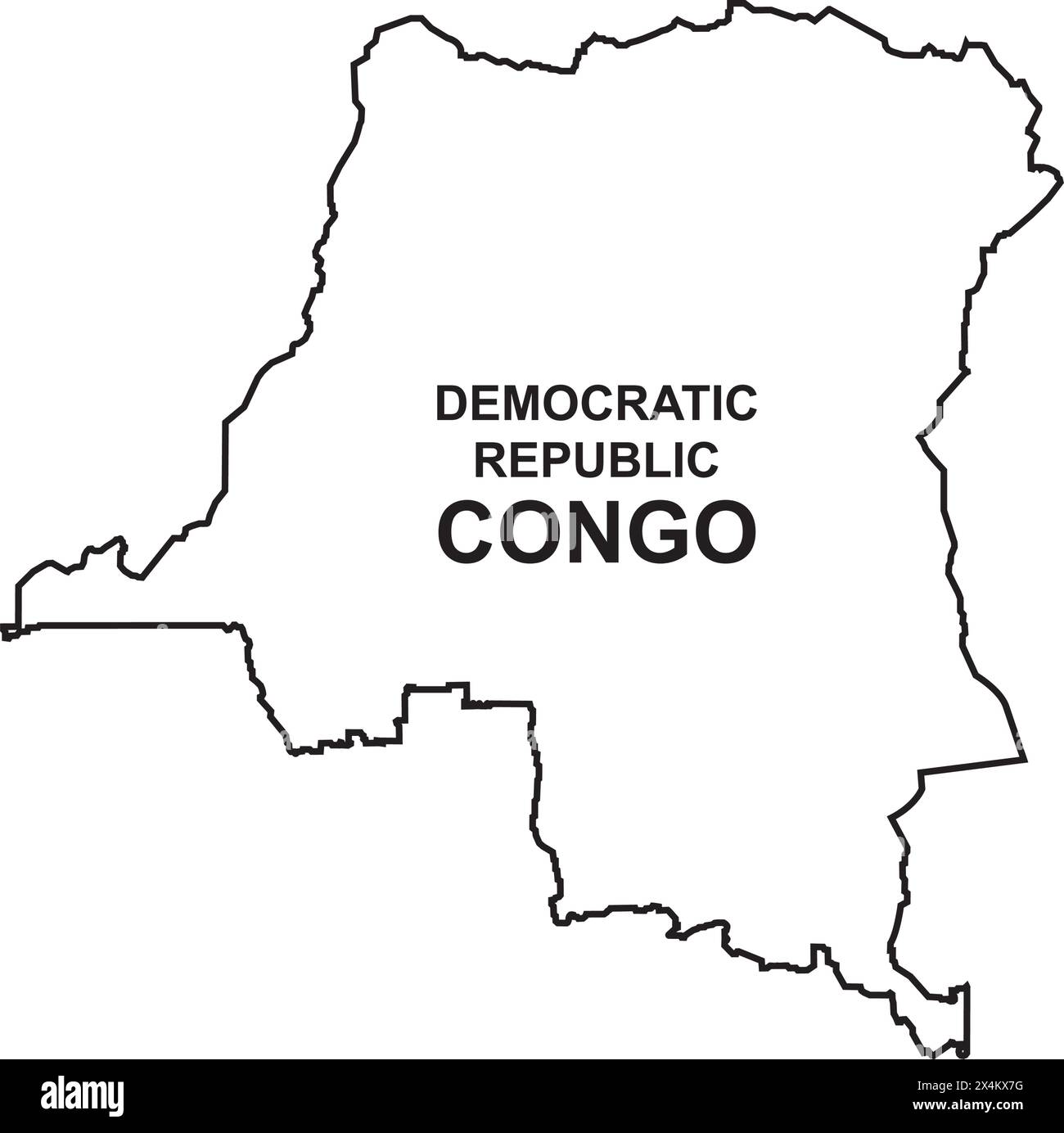 Immagine vettoriale dell'icona della mappa della Repubblica Democratica del Congo Illustrazione Vettoriale