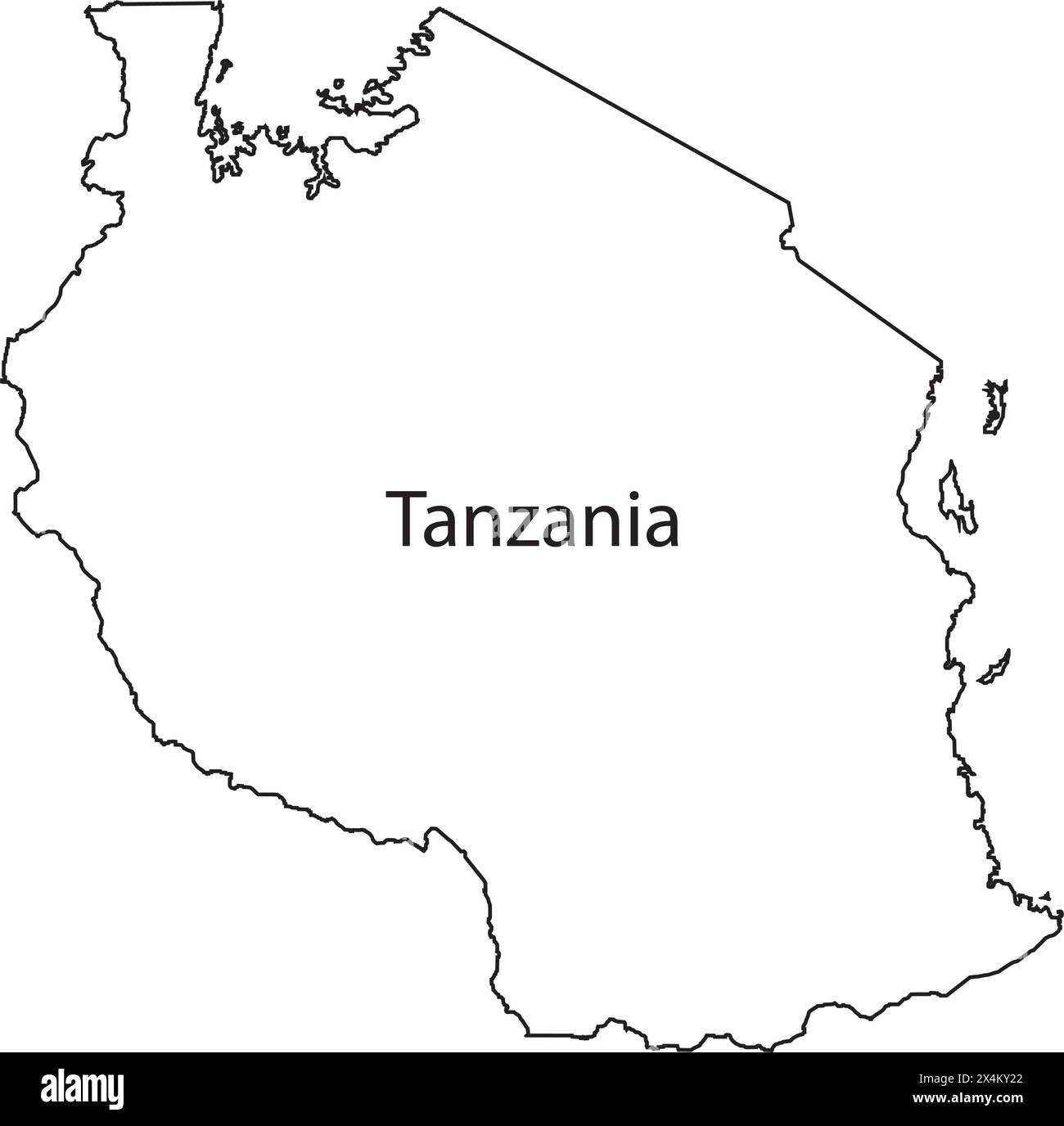Icona mappa Tanzania, disegno modello illustrazione vettoriale Illustrazione Vettoriale