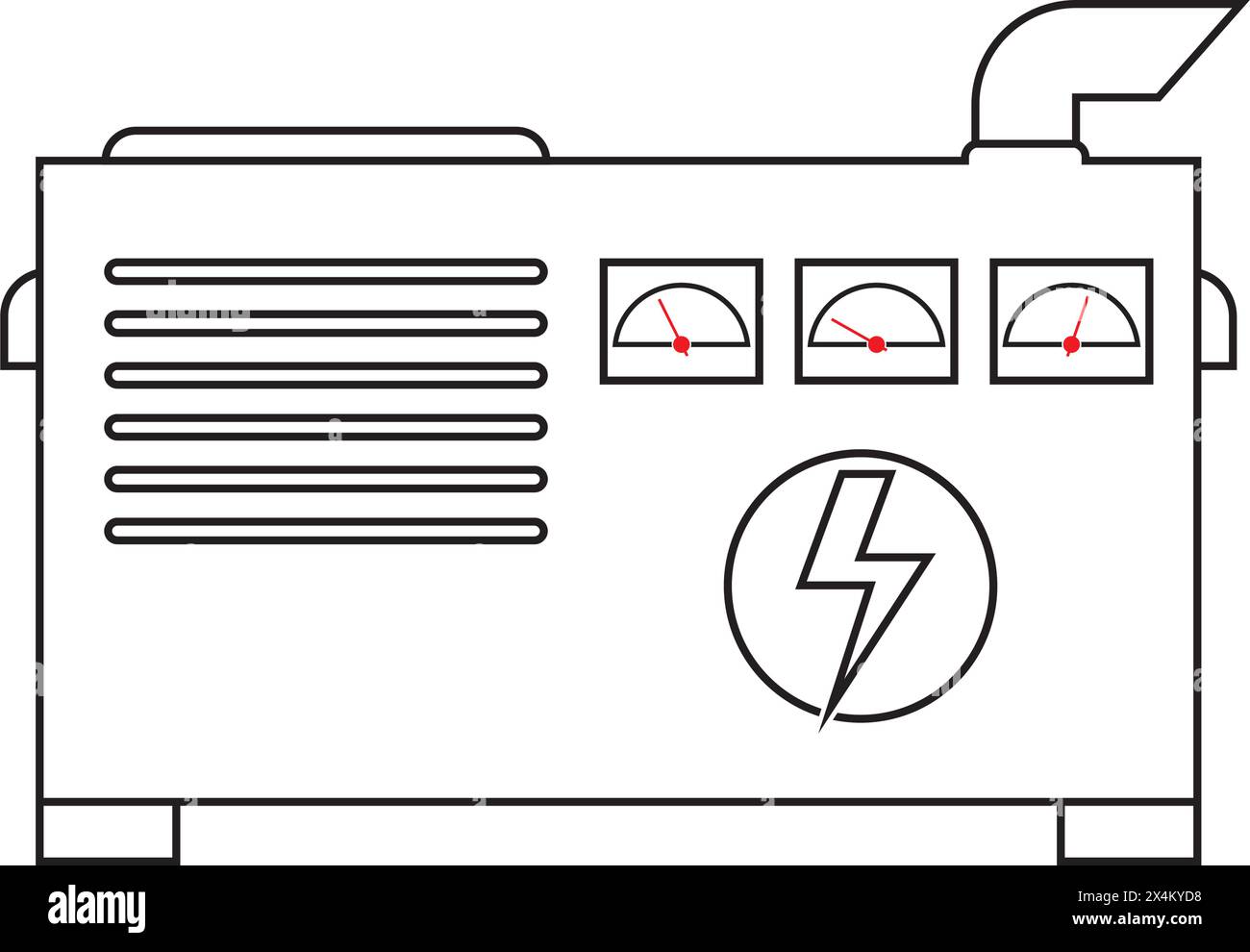 Icona del generatore elettrico, disegno dell'illustrazione vettoriale Illustrazione Vettoriale