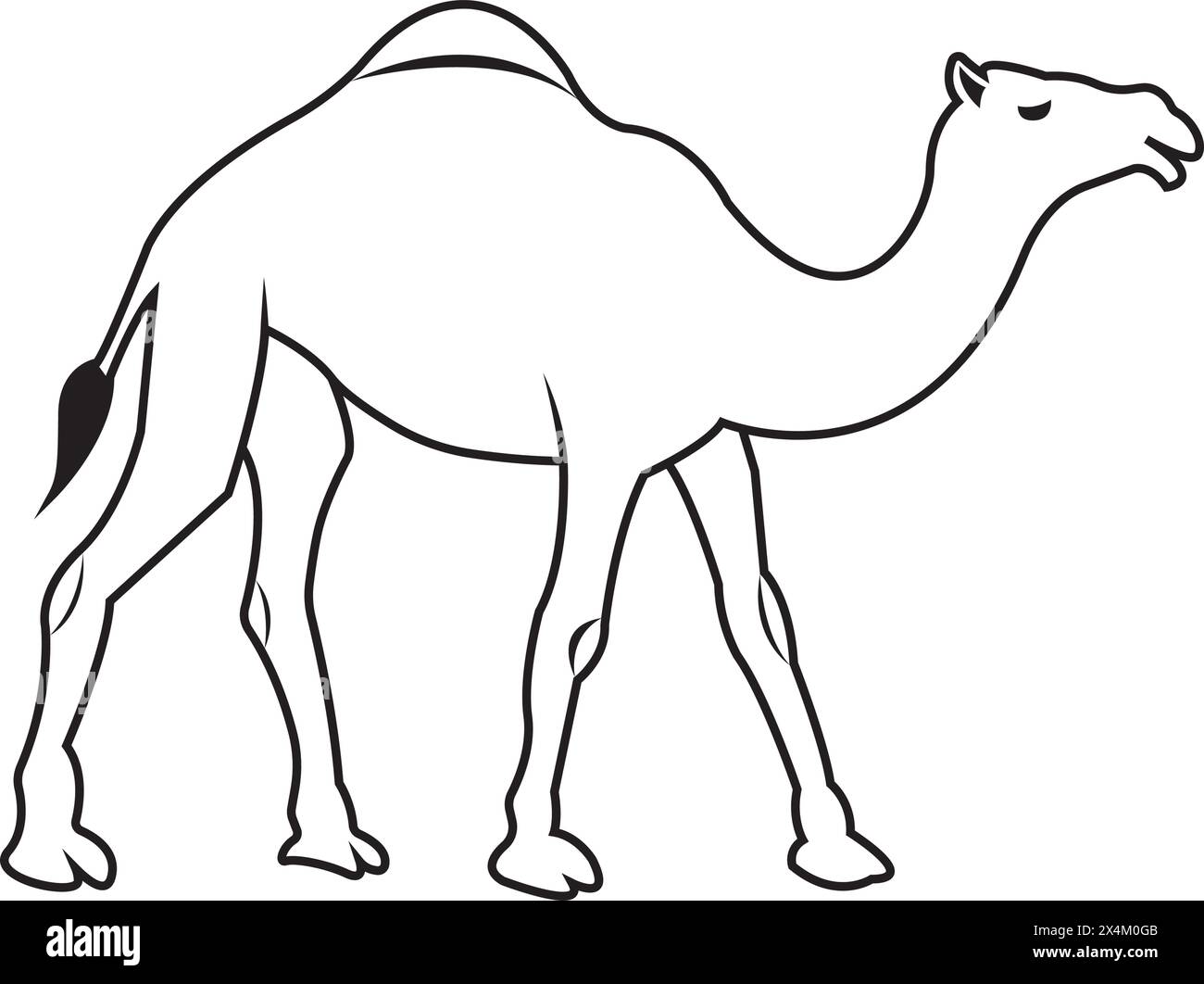 Disegno del simbolo dell'icona del cammello Illustrazione Vettoriale