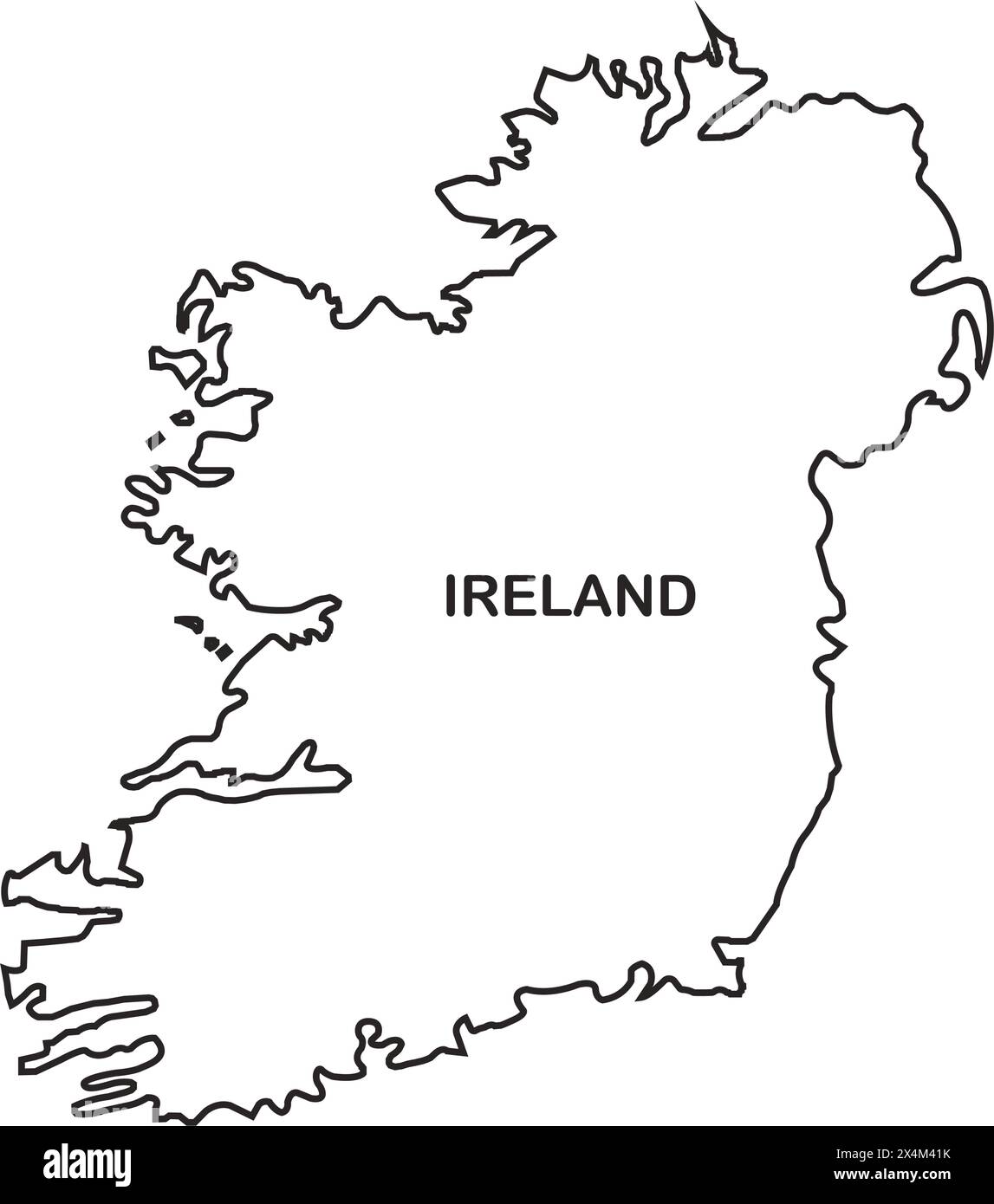 Immagine vettoriale dell'icona della mappa dell'Irlanda disegno del simbolo Illustrazione Vettoriale