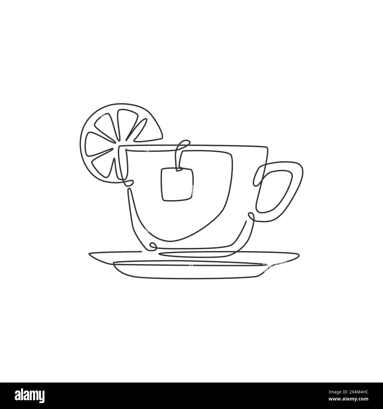 Una linea continua che disegna allegri food truck per il logo del festival. Concetto di modello di logotipo del negozio di furgone fast food mobile. Peccato moderno Illustrazione Vettoriale