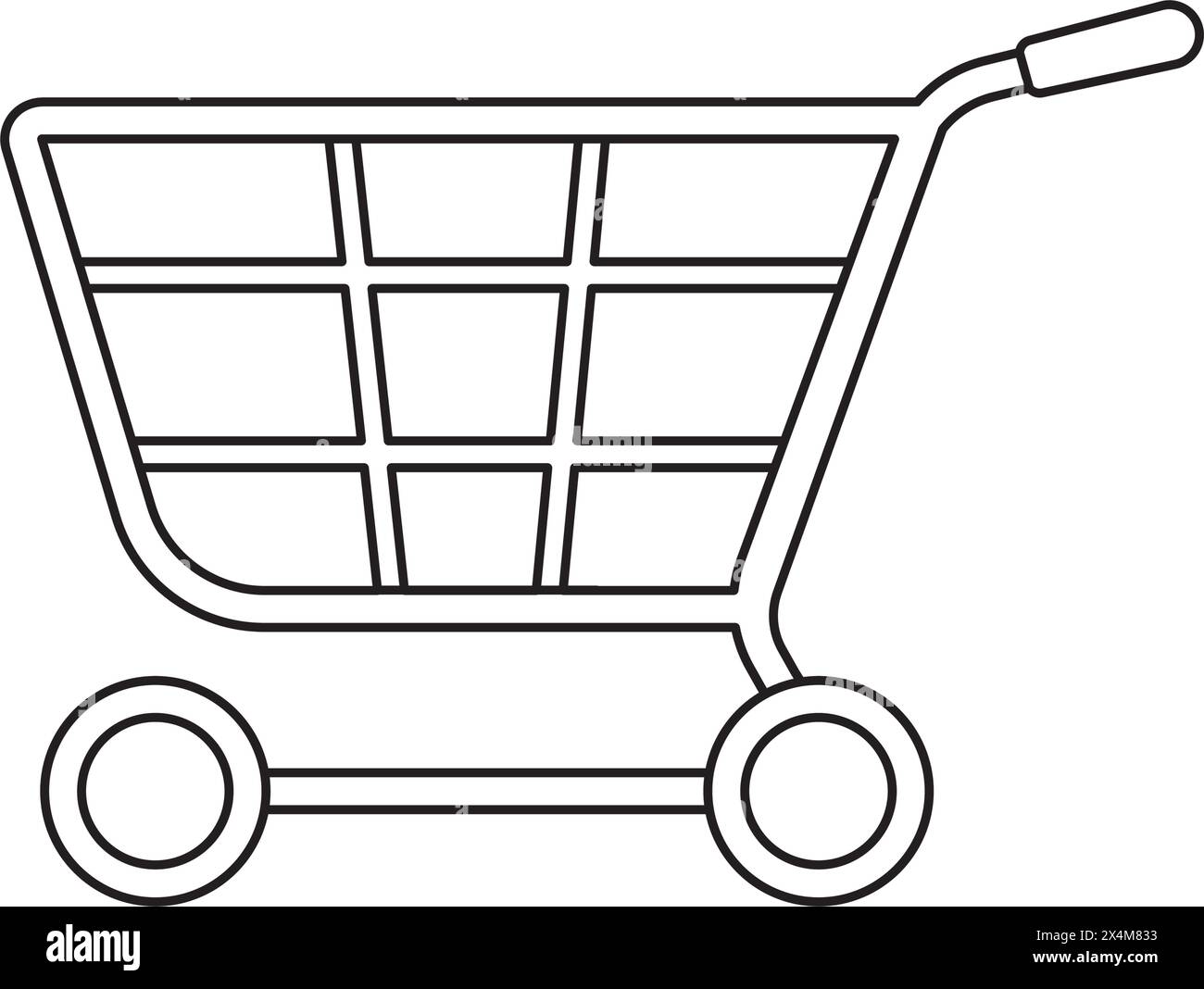 Disegno del modello per illustrazione dell'icona del vettore del carrello Illustrazione Vettoriale