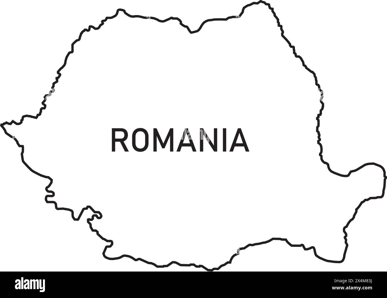 Immagine vettoriale dell'icona della mappa della Romania disegno del simbolo Illustrazione Vettoriale
