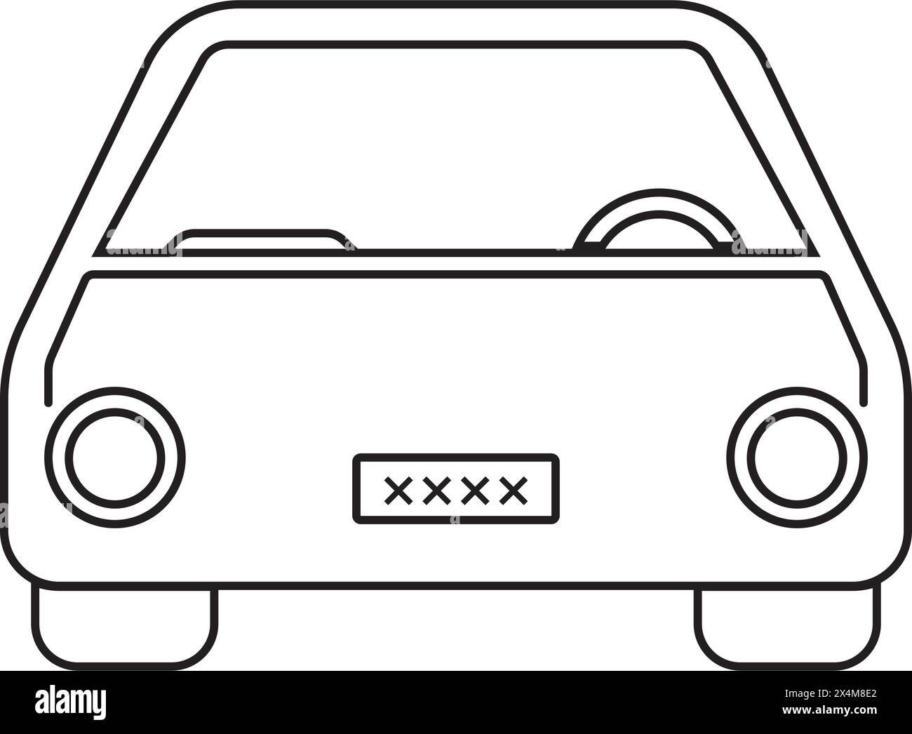 Disegno del simbolo dell'icona della linea della vettura Illustrazione Vettoriale