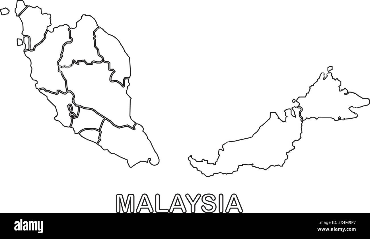 Icona mappa Malesia simbolo immagine vettoriale desigtn eps.10 Illustrazione Vettoriale