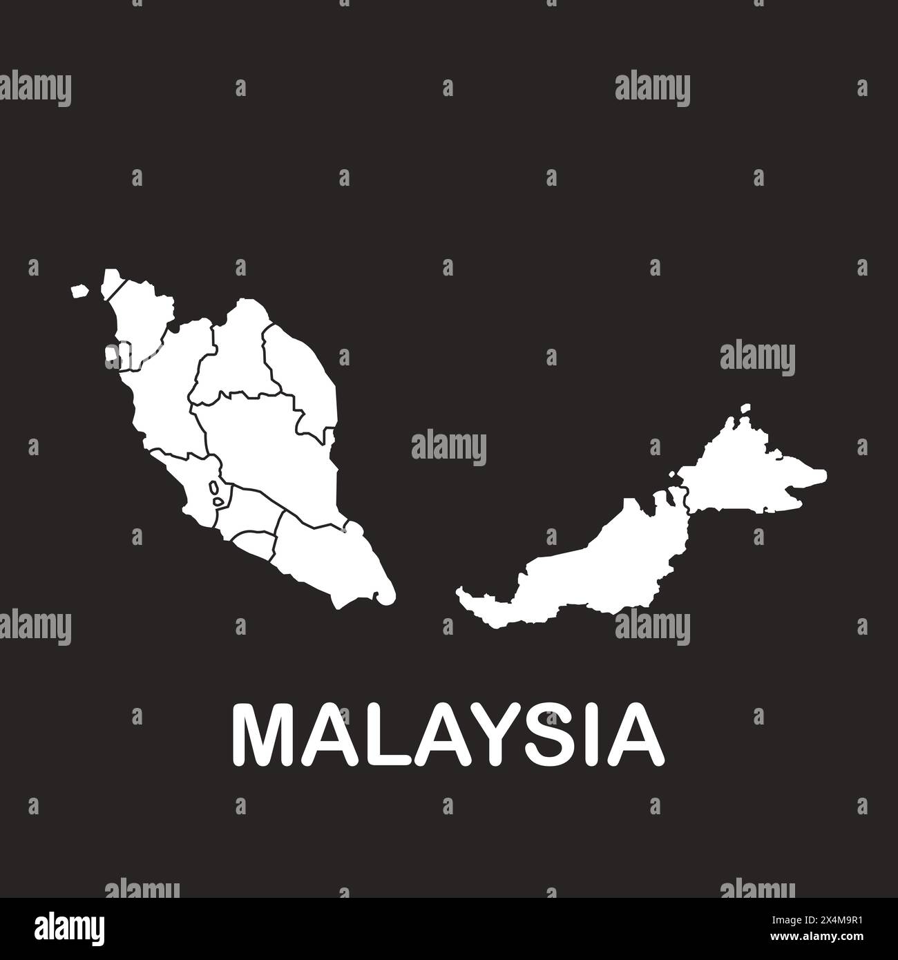 Icona mappa Malesia simbolo immagine vettoriale desigtn eps.10 Illustrazione Vettoriale