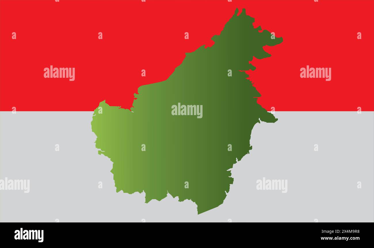 Icona della mappa indonesiana Kalimantan, disegno del simbolo dell'illustrazione vettoriale Illustrazione Vettoriale