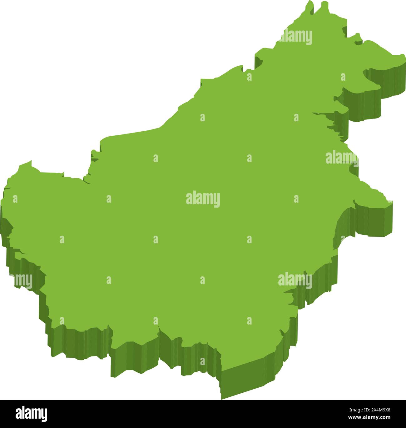 Icona della mappa indonesiana Kalimantan, disegno del simbolo dell'illustrazione vettoriale Illustrazione Vettoriale
