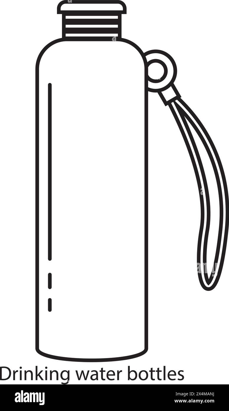 Icona delle bottiglie di acqua potabile disegno del modello di illustrazione vettoriale Illustrazione Vettoriale
