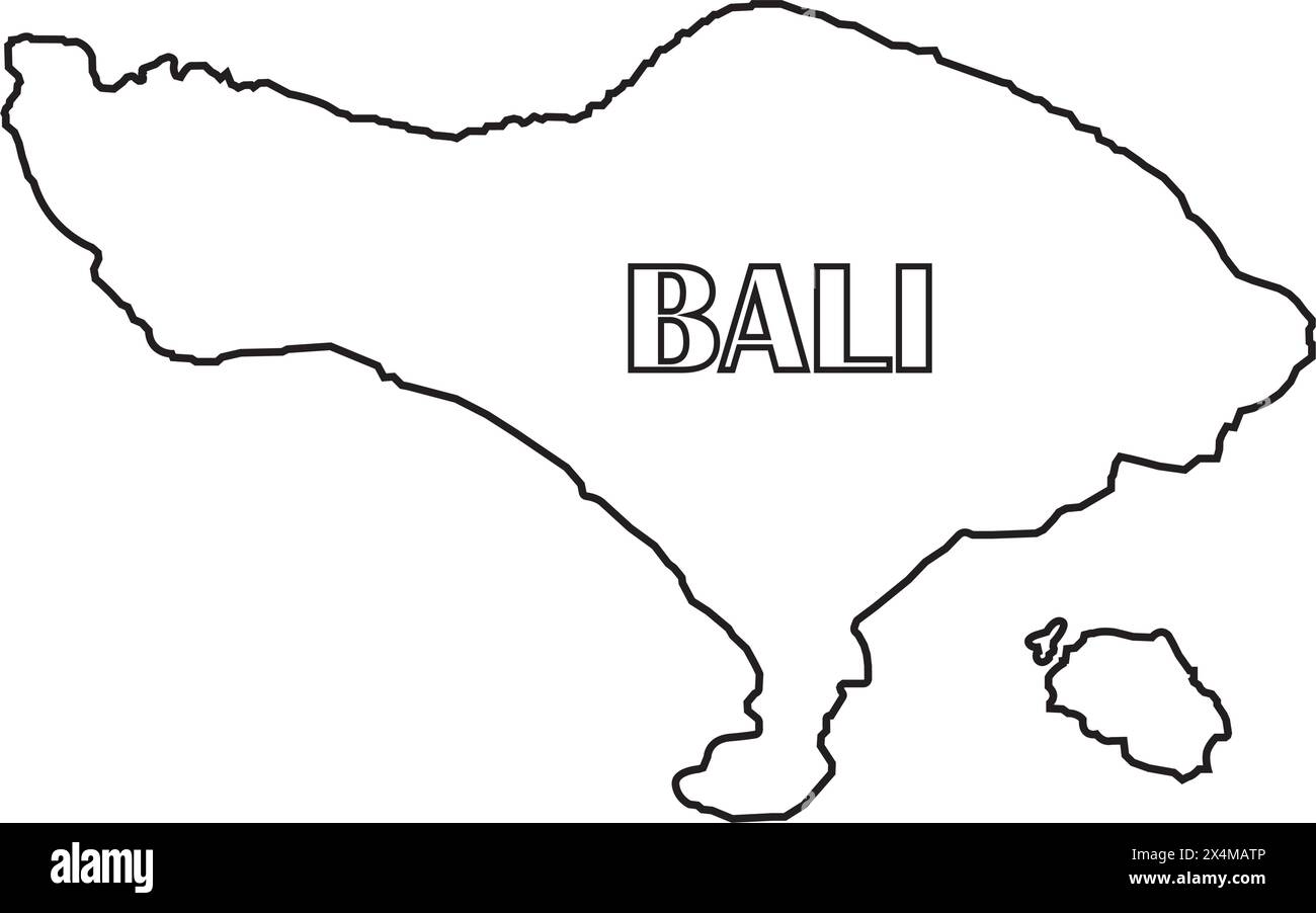 Icona della mappa dell'isola di Bali illustrazione vettoriale disegno del simbolo Illustrazione Vettoriale