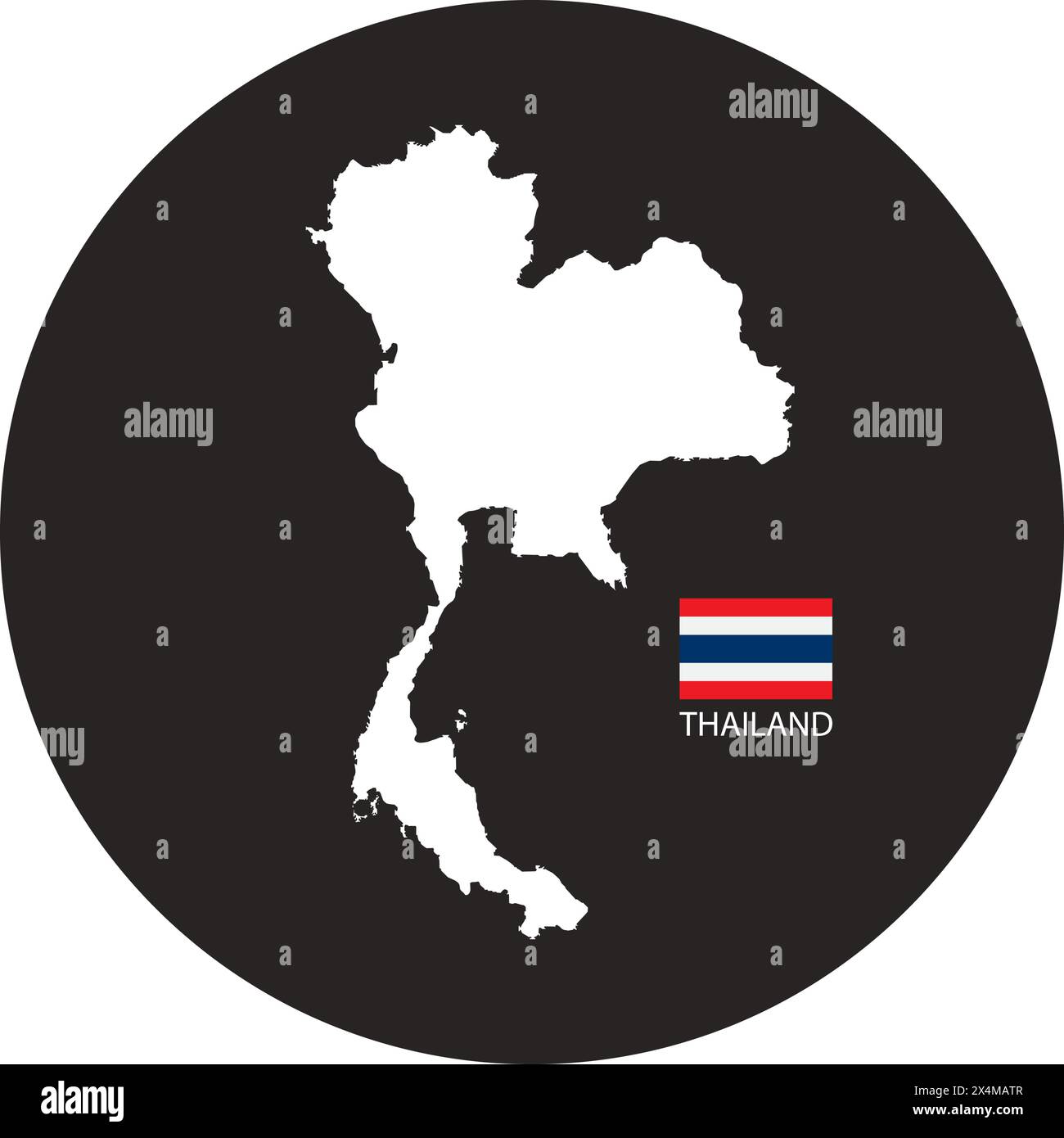 Disegno del simbolo dell'illustrazione vettoriale del logo della mappa della Thailandia Illustrazione Vettoriale