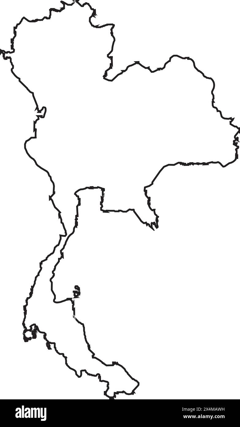 Disegno del simbolo dell'illustrazione vettoriale del logo della mappa della Thailandia Illustrazione Vettoriale