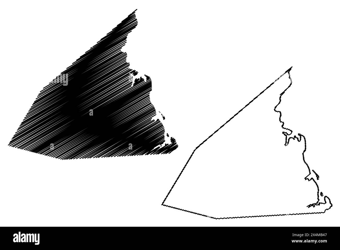 Kent County (Canada, New Brunswick Province, Nord America) mappa illustrazione vettoriale, schizzo di scribble mappa Kent Illustrazione Vettoriale