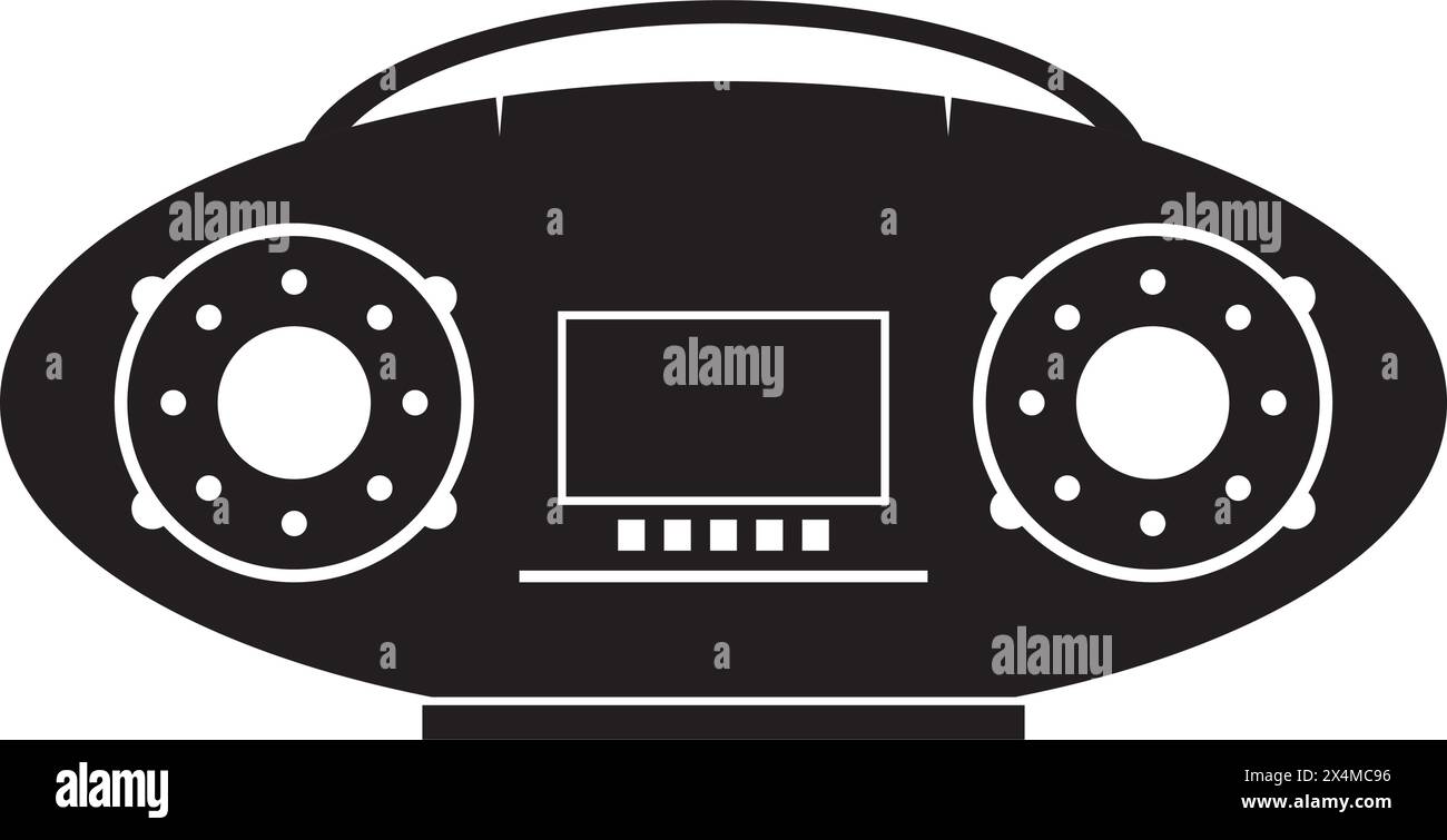Icona del registratore a nastro disegno del modello per illustrazione vettoriale Illustrazione Vettoriale
