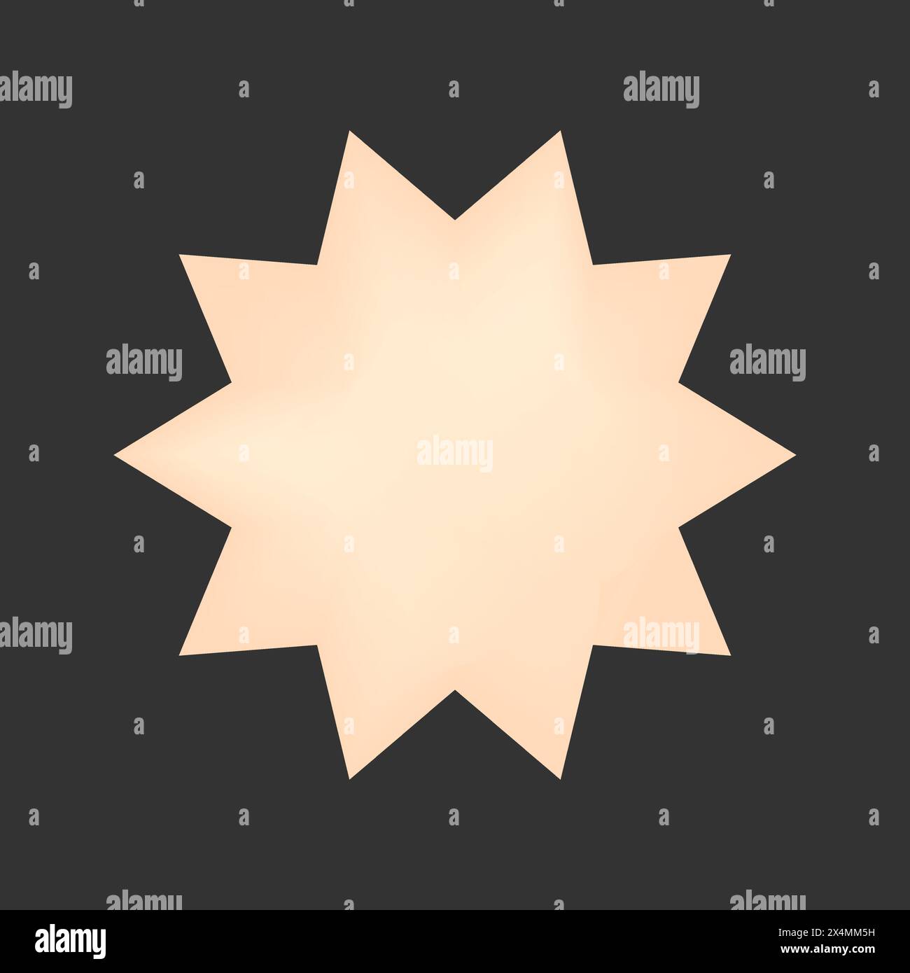 elemento futuristico y2k dal design estetico anni '2000, forma a stella in sfumatura. Figura astratta su sfondo nero Illustrazione Vettoriale