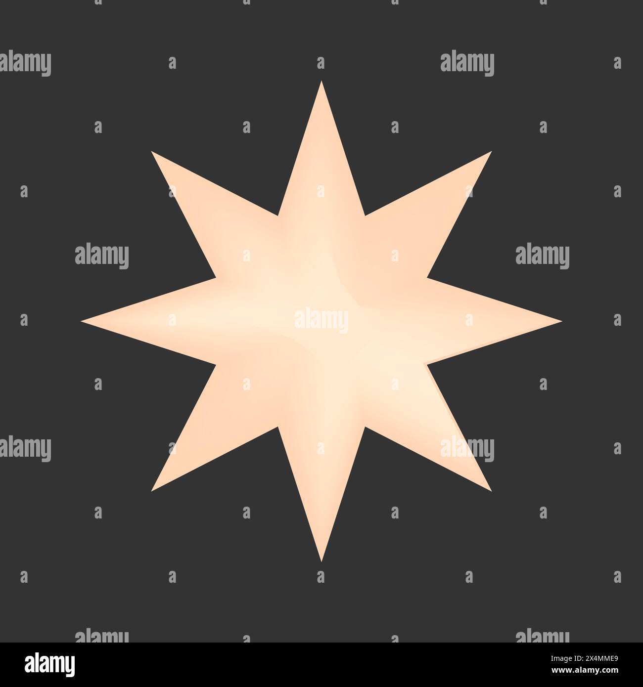 elemento futuristico y2k dal design estetico anni '2000, forma a stella in sfumatura. Figura astratta su sfondo nero Illustrazione Vettoriale