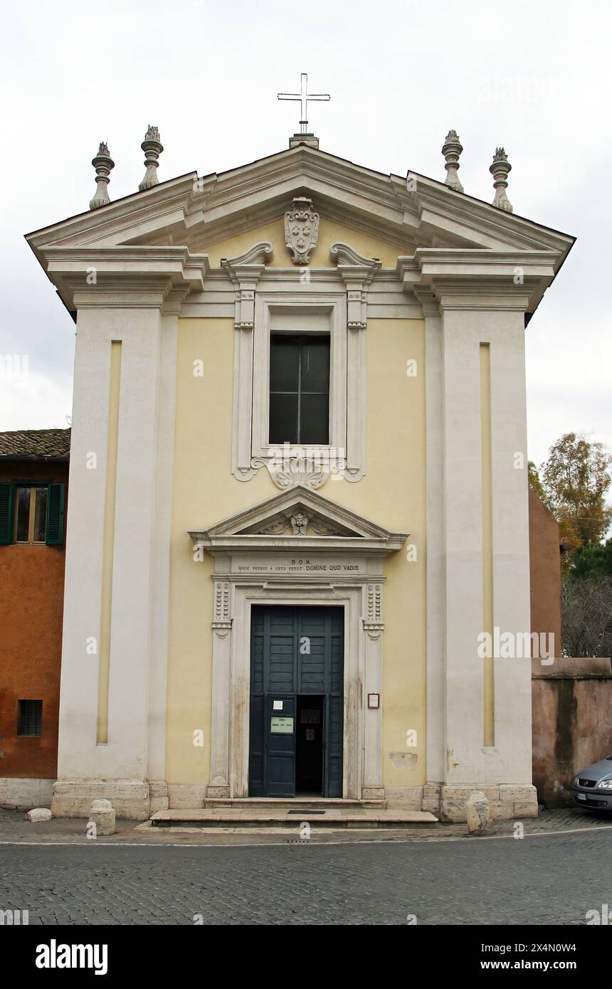Chiesa di Santa Maria in Palmis (Chiesa di Domine Quo Vadis). In questo posto San Pietro chiese a Gesù: "Signore, dove stai andando?" (Latino: Domine, quo vadis?) Foto Stock