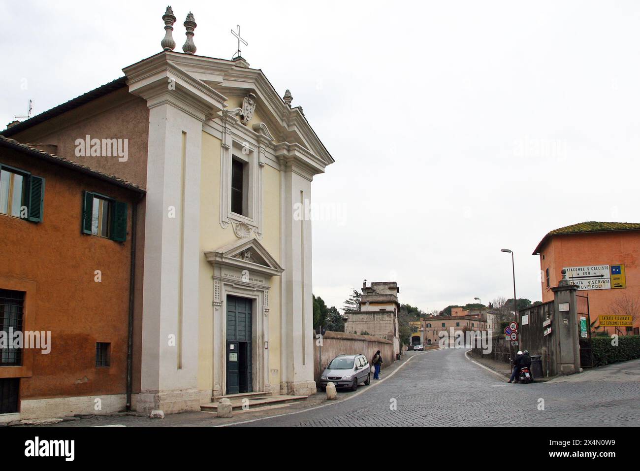 Chiesa di Santa Maria in Palmis (Chiesa di Domine Quo Vadis). In questo posto San Pietro chiese a Gesù: "Signore, dove stai andando?" (Latino: Domine, quo vadis?) Foto Stock