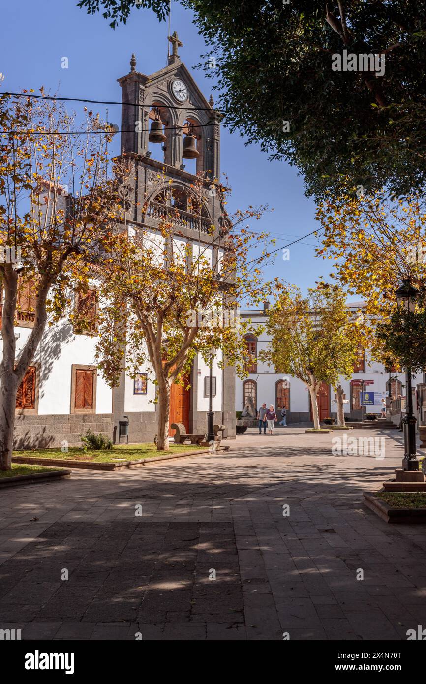 Chiesa in Plaza de San Roque, Firgas, Gran Canaria Foto Stock