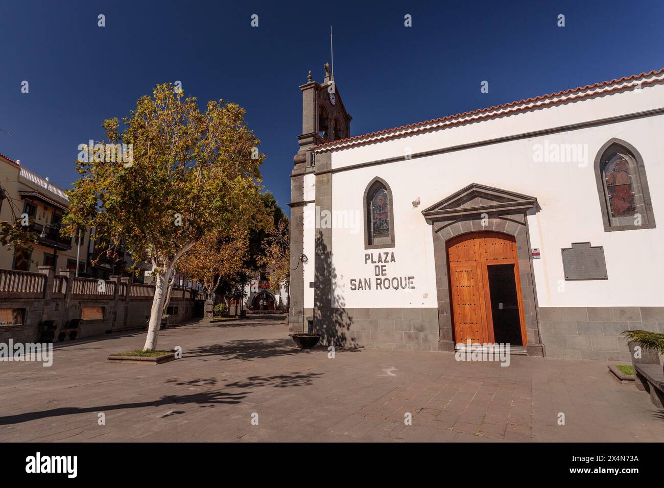 Chiesa in Plaza de San Roque, Firgas, Gran Canaria Foto Stock