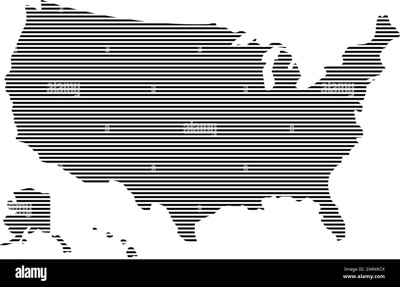 Mappa a strisce dell'America. illustrazione vettoriale Illustrazione Vettoriale