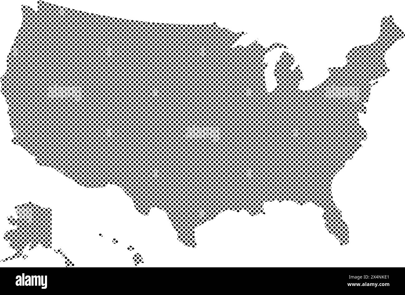 Mappa tratteggiata dell'America. illustrazione vettoriale Illustrazione Vettoriale
