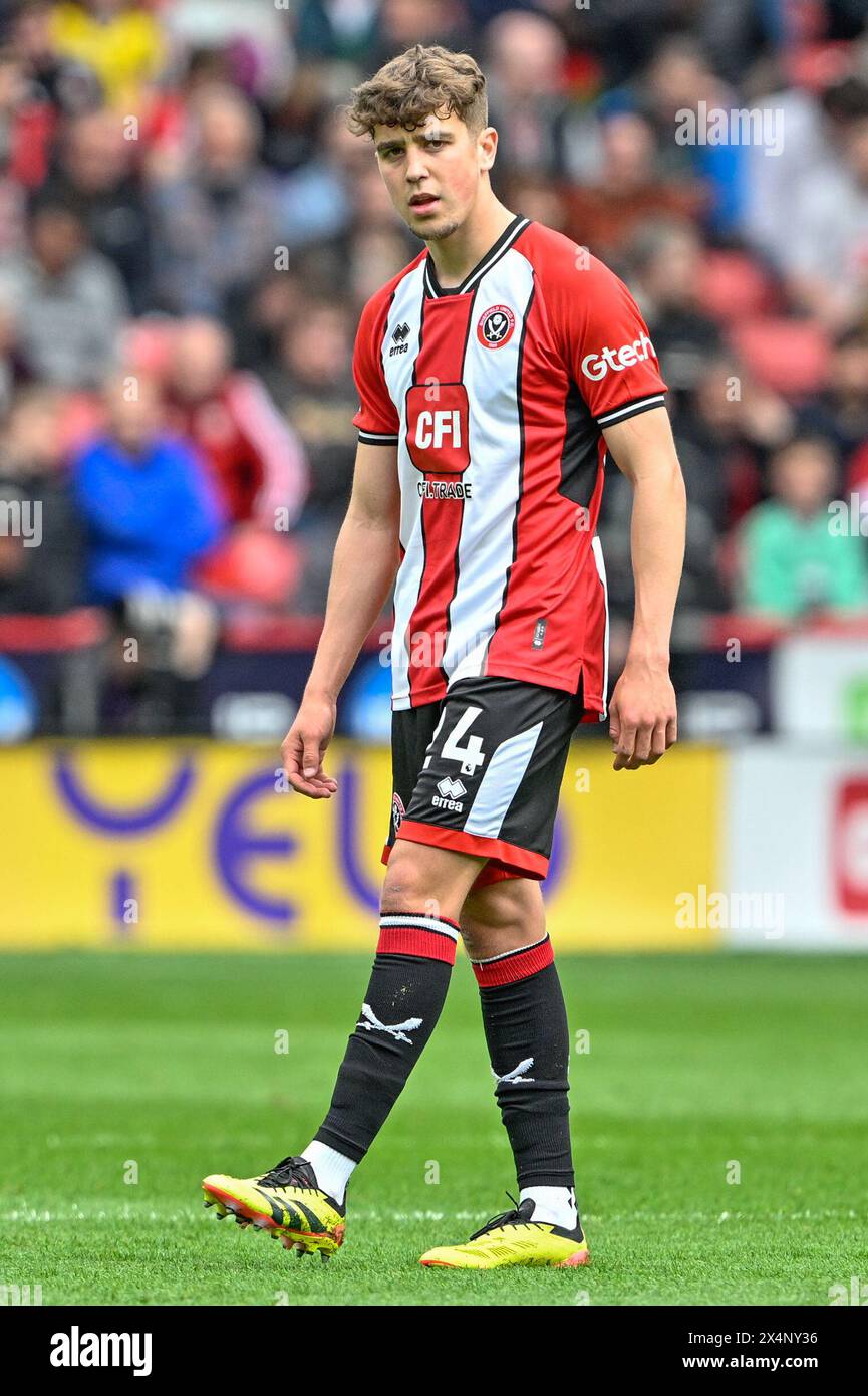 Sheffield, Regno Unito. 4 maggio 2024. Oliver Arblaster di Sheffield United durante la partita di Premier League Sheffield United vs Nottingham Forest a Bramall Lane, Sheffield, Regno Unito, 4 maggio 2024 (foto di Cody Froggatt/News Images) a Sheffield, Regno Unito il 5/4/2024. (Foto di Cody Froggatt/News Images/Sipa USA) credito: SIPA USA/Alamy Live News Foto Stock